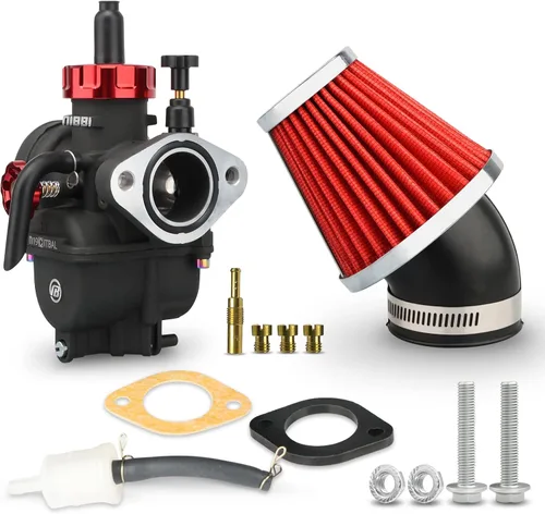 Vista 8 de Carburador NIBBI PE17 con kit de filtros de aire de 48 mm, carburador PE17 mm FL para motocicleta Fit para Dirt Bike de 100 cc 110 cc Pit Bike