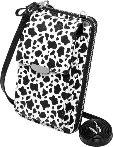 Vista 11 de KUKOO Small Crossbody Bag Cell Phone Purse Wallet with Credit Card Slots for Women A- Versión mejorada con cremallera gris