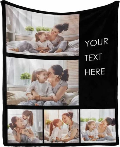 Vista 30 de InterestPrint Manta personalizada con texto y fotos, collage, regalo personalizado para cumpleaños, aniversario, boda, regalo personalizado