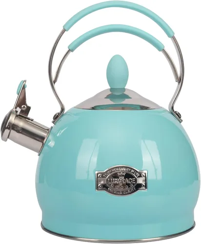 Vista 11 de Tetera Silbante de Acero Inoxidable, Tetera para Estufa de Inducción, Olla para Té de Ebullición Rápida para Calentar Agua 2.6 Cuartos
