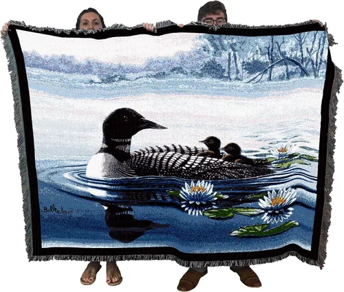 Vista 11 de Pure Country Weavers Cynthie Fisher - Manta de Backwater Woodies - Tapiz de regalo de cabaña de Ducks Lake Lodge tejido de algodón, fabricado