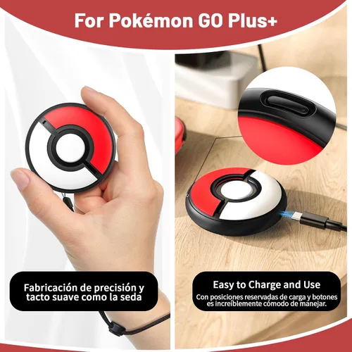 Vista 3 de Funda de transporte compatible con Pokémon GO Plus +, AOLION Funda protectora de silicona resistente al agua con aspecto clásico y excelente