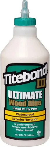 Vista 2 de Titebond III Ultimate - Pegamento para madera de 32 onzas (paquete de 6) – Adhesivo profesional para carpintería premium, impermeable, fuerte