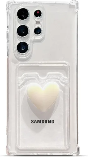 Vista 9 de Tuokiou Funda compatible con Samsung Galaxy Note 20, bonito diseño de corazón 3D, protección suave a prueba de golpes con tarjetero para Samsung