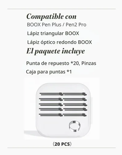 Vista 4 de 20 puntas de rotulador de repuesto para BOOX Pen Plus, Pen2 Pro, Max Lumi2, Note Air2, Note5, Nova Air C Stylus, bolígrafo triangular y punta 20