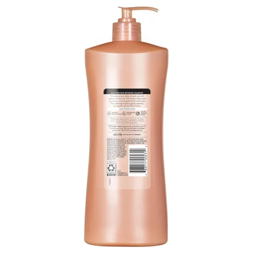 Vista 5 de Suave Silk Protein - Champú suave y elegante, encrespamiento de 48 horas, 28 onzas líquidas, paquete de 4 Anti-frizz smoothing shampoo with silk