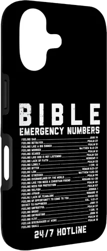 Vista 3 de Funda de regalo cristiana con versículos de números de emergencia bíblica para iPhone 17