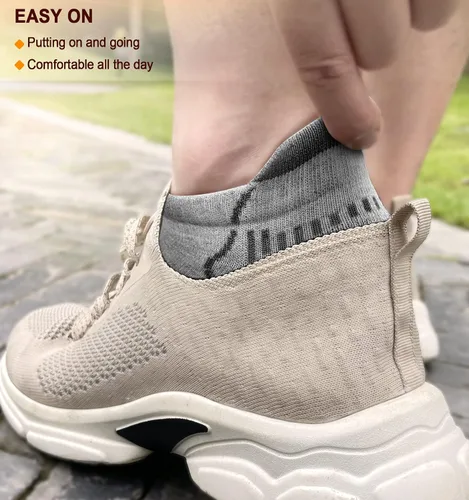 Vista 7 de BULLIANT Calcetines de correr para hombre, 6 pares, calcetines de tobillo que no se ven transpirables, absorben para hombres y mujeres, suela