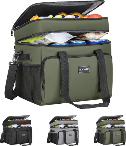 Vista 9 de Hulongo Bolsa Enfriadora Suave Aislada, Enfriadores de Hielo Grandes de Lados Suaves para Playa, Plegable y Portátil