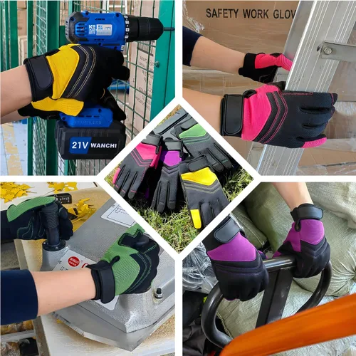 Vista 8 de Guantes de jardinería a prueba de espinas y resistentes a pinchazos con agarre, guante de jardín para mujer, regalos de cuero para trabajo