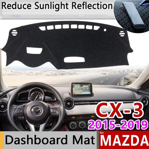 Vista 2 de Great-luck Alfombrilla para salpicadero, accesorios interiores personalizados, reduce el deslumbramiento, elimina las grietas para Mazda CX-3 2015