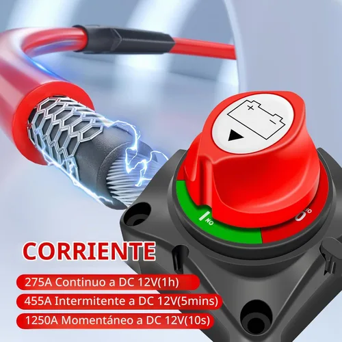 Vista 3 de Interruptor de desconexión de batería de 12 V-48 V CC 275 A, interruptor de apagado de aislamiento maestro de energía de batería para barco marino