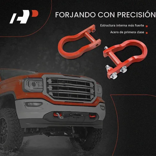 Vista 2 de A-Premium Par (2) Juego de ganchos de remolque delanteros compatibles con Chevrolet Chevy Silverado 1500 2007-2019, GMC Sierra 1500 2007-2019, rojo