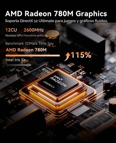 Vista 4 de ACEMAGIC Mini Pc Gaming Ryzen 7 H255 16GB 6400MT/s RAM 1TB SSD
