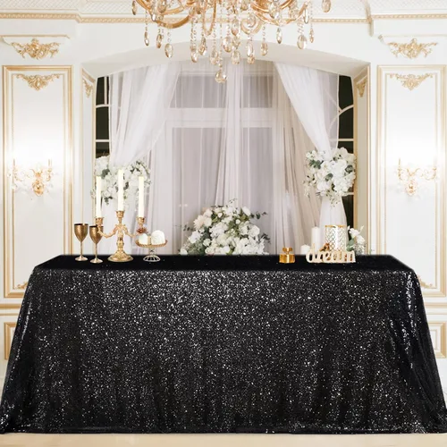 Vista 93 de B-COOL Mantel de lentejuelas con brillo para mesas, color azul bebé, mantel de lentejuelas para decoración de mesas, para bodas, Navidad