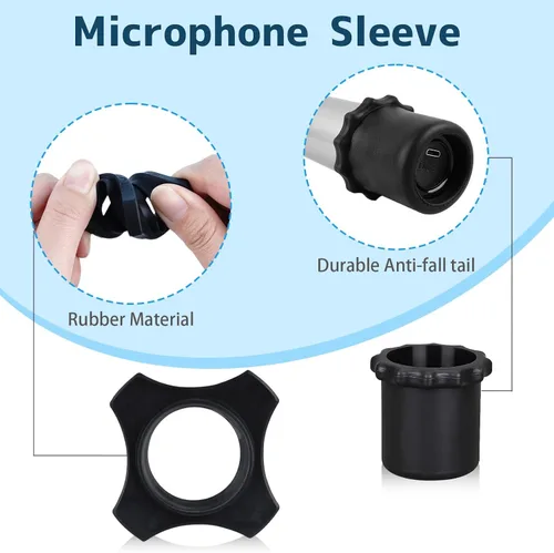 Vista 4 de BILIONE Soporte de almacenamiento de micrófonos de escritorio de aleación de aluminio, organizador de micrófonos de mesa de moda para micrófonos