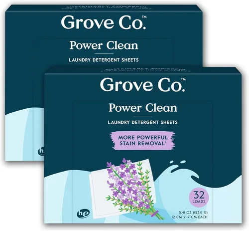 Vista 8 de Grove Co. Hojas de detergente para ropa, paquete de 2, 64 cargas, sin perfume