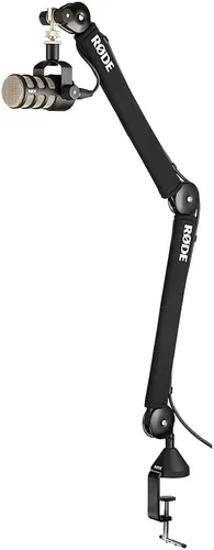 Vista 8 de Rode PSA1+ Pro Studio Boom Arm para podcasting y transmisión con cable XLR de grado profesional y paño de pulido StreamEye