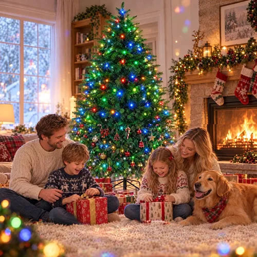 Vista 8 de Árbol de Navidad preiluminado de 6 pies, PVC+PE