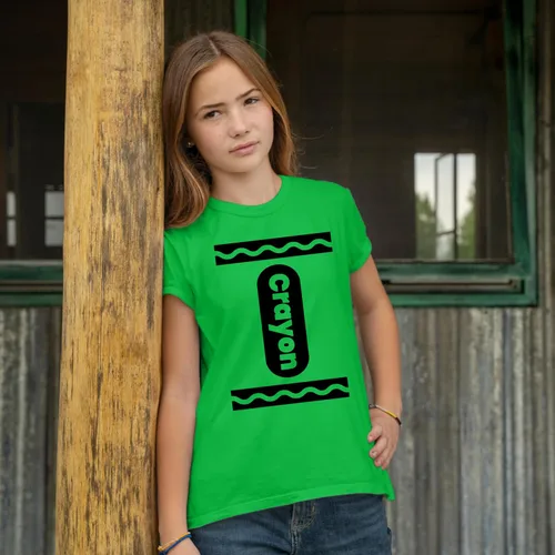 Vista 5 de Camiseta unisex de disfraces de Halloween de crayón para niños y niñas Idea de camisetas gráficas divertidas y geniales