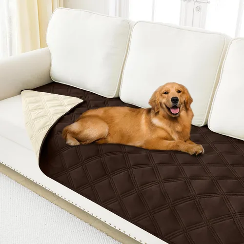 Vista 11 de Smiry Funda impermeable para cama de perro, manta reversible para mascotas para sofá Manta suave lavable para perro, funda a prueba de fugas