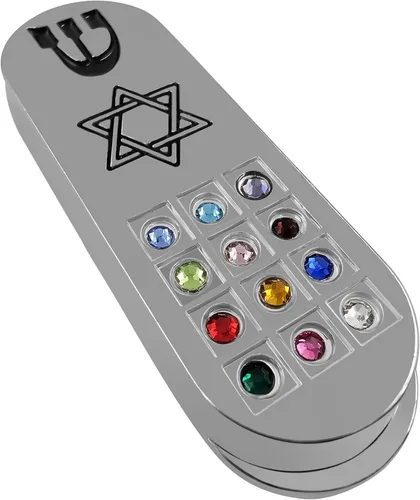 Vista 3 de Protección CAR MEZUZAH con viajeros Pergamino de oración Estrella judía de David y Hoshen Mezuza de Israel Jerusalén Arte Judaica Regalo