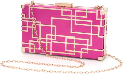 Vista 11 de CARIEDO Bolso Elegante de Noche para Mujer, Elegante Bolso de Mano de Terciopelo Exquisito, Bolso de Metal Hueco, para Promesa, Boda, Fiesta