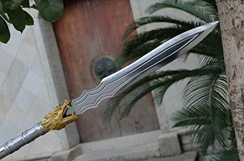 Vista 4 de Espada de lanza de lucio de lucio de oro con hoja de acero de manganeso con mango de acero # 037