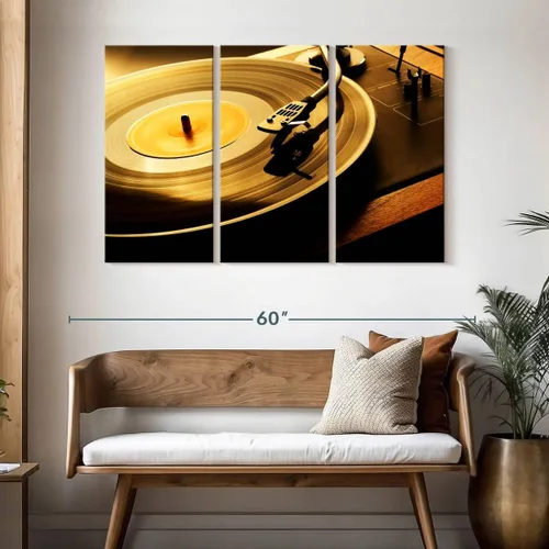 Vista 197 de Elephant Stock BW - Reproductor de discos de vinilo para pared, lienzo horizontal, decoración de pared de sala de estar de 3 piezas, impresión