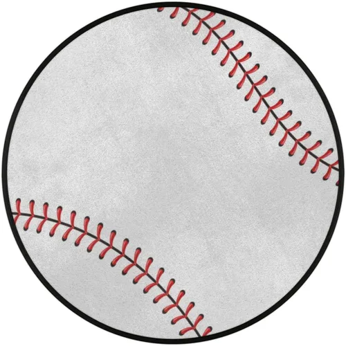 Vista 12 de Pardick Alfombra de béisbol de 36.2 pulgadas, alfombra retro circular redonda para niños, hombres, dormitorio, sala de estar, hogar, guardería, sala
