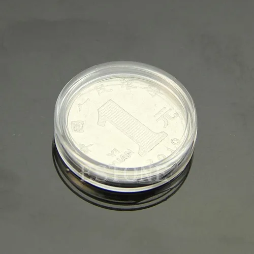 Vista 2 de Soporte de almacenamiento de monedas, 10 unidades de 0.984 in, cajas redondas transparentes para almacenamiento de monedas, soporte de cápsulas