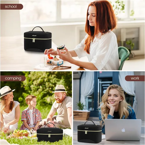 Vista 8 de LOVEVOOK Lonchera para mujeres, bolsa de almuerzo aislada para mujeres adultas, bolsa de refrigeración a prueba de fugas para oficina, picnic