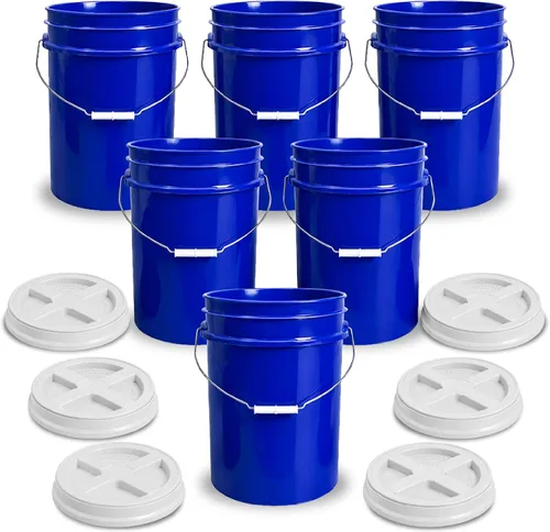 Vista 9 de ePackageSupply - Cubo de 5 galones, grado alimenticio, sin BPA, color negro y negro, 1 unidad Negro/Negro