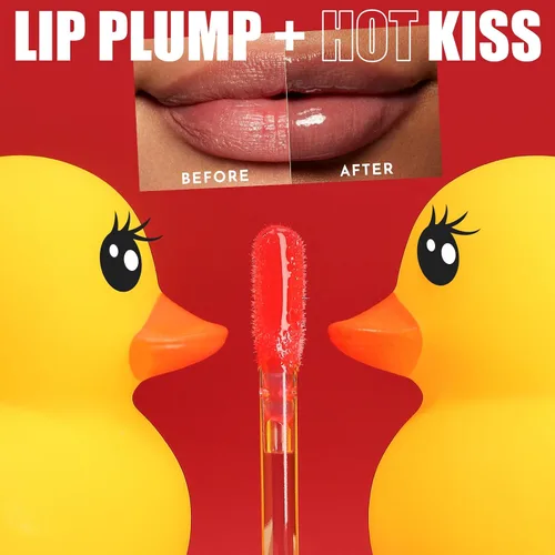 Vista 2 de Duck Lip Plumper Glow - Aceite hidratante para labios con grasa y brillo para labios que hacen que los labios sean más llenos (01)