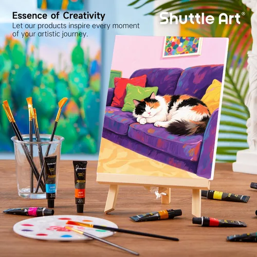 Vista 5 de Shuttle Art Kit de pintura para adultos y parejas, kit de pintura para citas nocturnas y manualidades, con 2 paquetes de pintura de 15 colores, 2