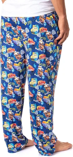 Vista 4 de Disney - Pantalones de pijama para dormir con diseño de Cars para hombre, personajes de película, relámpago, McQueen Mater, Sally Carrera, Luigi