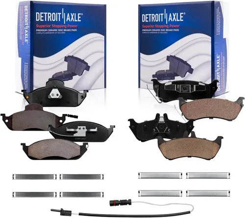 Vista 145 de Detroit Axle - Pastillas de freno de cerámica delanteras Reemplazo de pinza de freno derecha para Dodge Ram 1500 Dakota, Ram 1500 Classic - Juego
