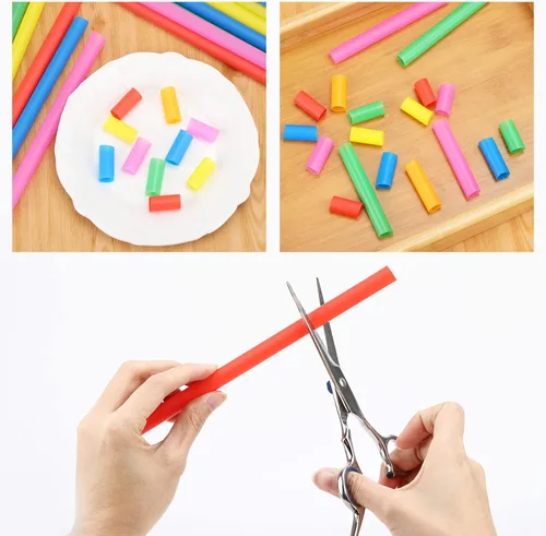 Vista 7 de 300 pajitas de batido jumbo de 8.2 pulgadas desechables de plástico, pajitas Boba de 0.43 pulgadas grandes de boca ancha para beber té de burbujas