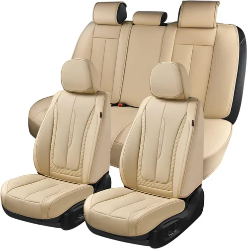 Vista 12 de Coverado - Fundas de asiento delantero de coche, fundas de asiento de cuero de lujo para automóviles, fundas de asiento de automóvil protectoras