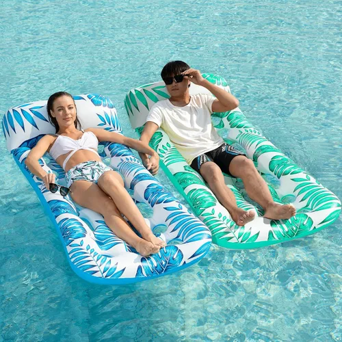 Vista 9 de Jasonwell Flotador inflable para piscina, flotadores, balsas para adultos, tumbona flotante, bronceador solar, flotadores de agua fría, natación