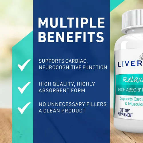 Vista 5 de Relaxity Suplemento de quelato de glicinato de magnesio de alta absorción Calambres musculares Salud ósea Apoyo para el sueño Limpio NonGMO 120
