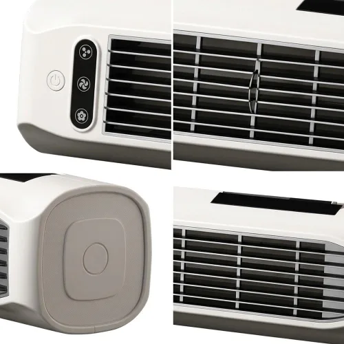 Vista 5 de Bladeless Wall Mounted Fan, Portable USB Rechargeable Tower Fan White
