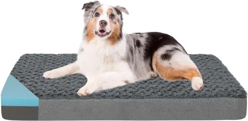 Vista 17 de Cama refrescante para perros grandes, cama ortopédica de espuma viscoelástica para mascotas con funda extraíble lavable, ideal para perros Rosa