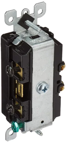 Vista 3 de Decora Leviton Apagador de combinación de CA, polo único, grado comercial, 15 amperios, 120/277 voltios., 5634-E Negro