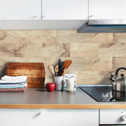 Vista 2 de 9pieces Adhesive Tile Stickers for Kitchen Backsplash and Home Decoration Water Resistant PVC Wood Grained Designing