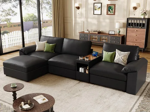Vista 12 de EASE MOOSE Sofá modular seccional, sofá en forma de U para sala de estar Beige