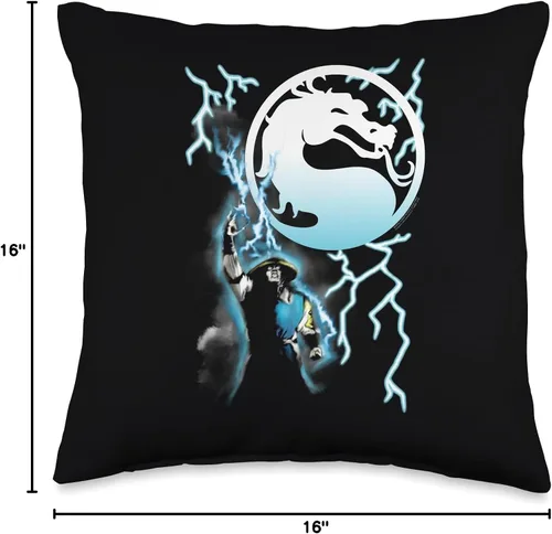 Vista 4 de Mortal Kombat Klassic Raiden - Cojín (16.0 x 16.0 in), multicolor