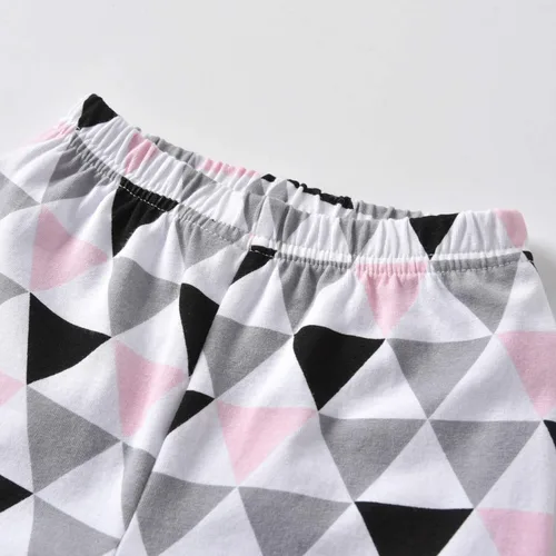Vista 8 de Conjunto de 3 piezas de ropa de bebé niña de manga larga con letras pantalones casuales y diadema