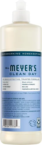 Vista 2 de Mrs. Meyer's Clean Day - Detergente líquido para platos, aroma a campanillas azules, paquete de 1 botella, 16 oz