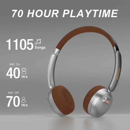 Vista 9 de Sirius 120H ANC - Auriculares inalámbricos Bluetooth con cancelación de ruido con micrófono, modo de transparencia, ligeros para viajes, gimnasio